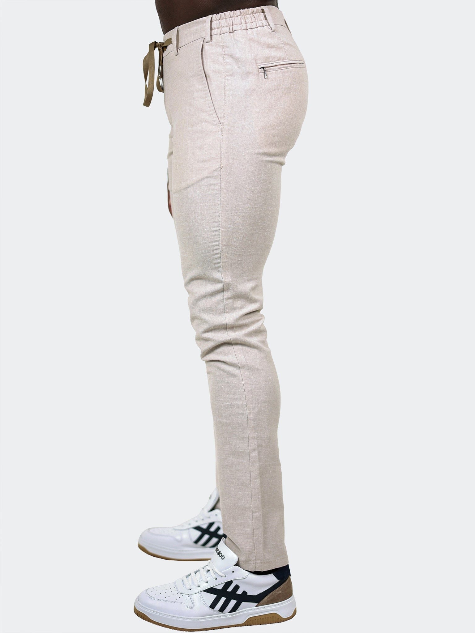 Marthyr Cream Linen-Look Pants
