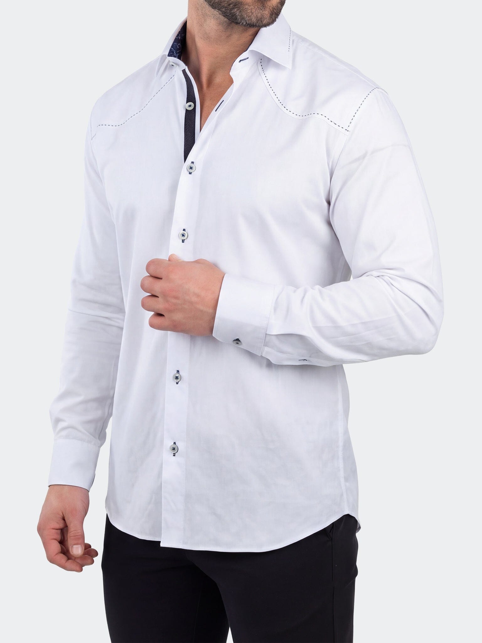 Punto Dress Shirt LS Woven Unknown0017 White