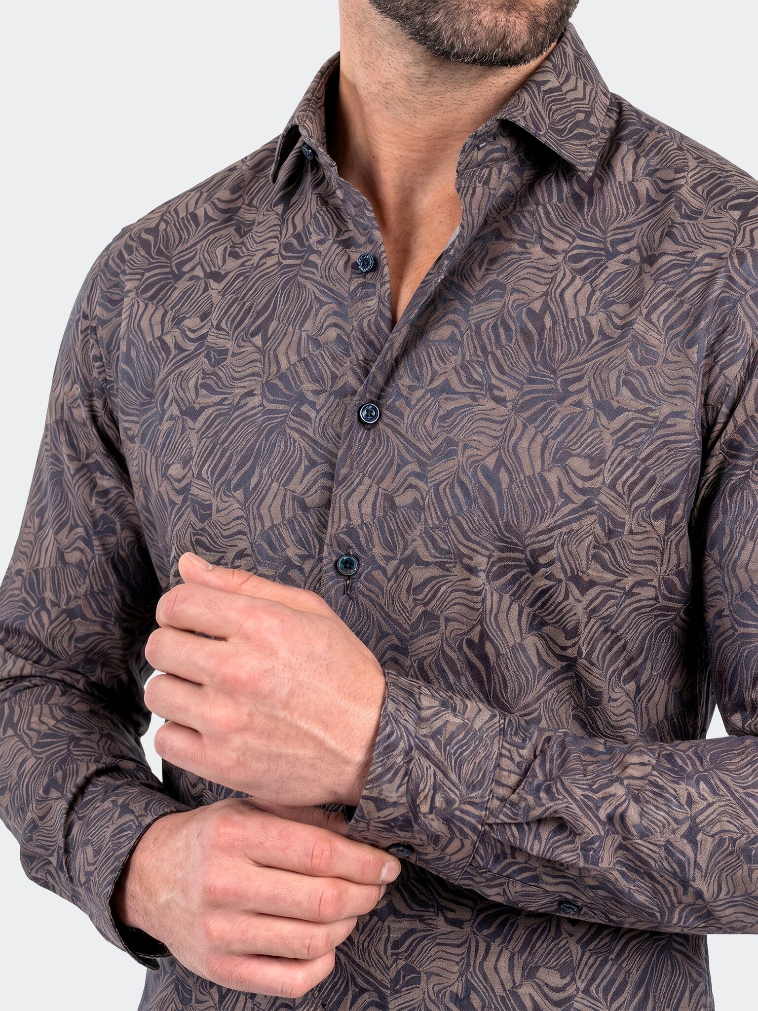 Fibonacci Dress Shirt LS Woven Unknown0020 Brown