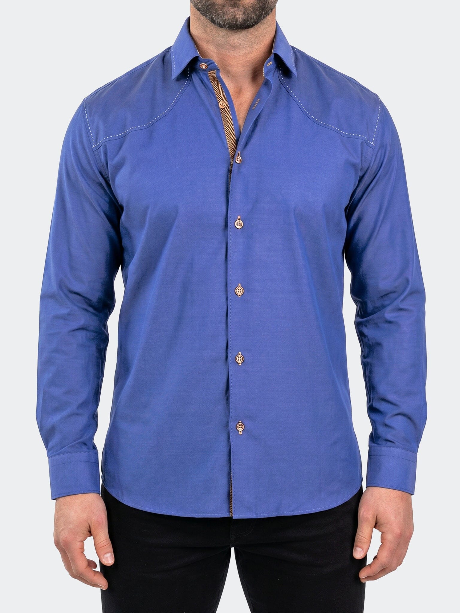 Punto Dress Shirt LS Woven Unknown0033 Blue