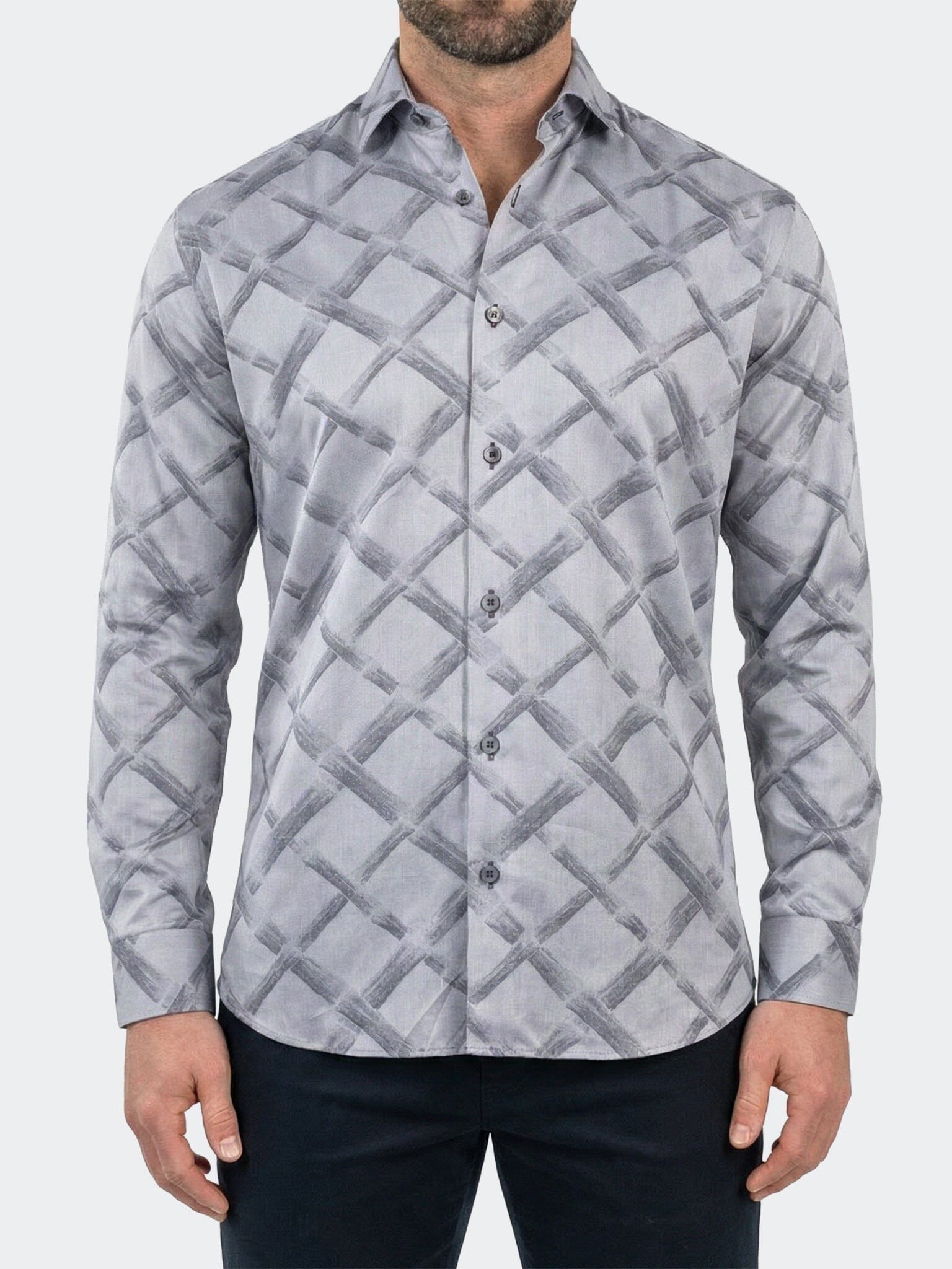 Fibonacci Dress Shirt LS Woven Unknown0057 Grey