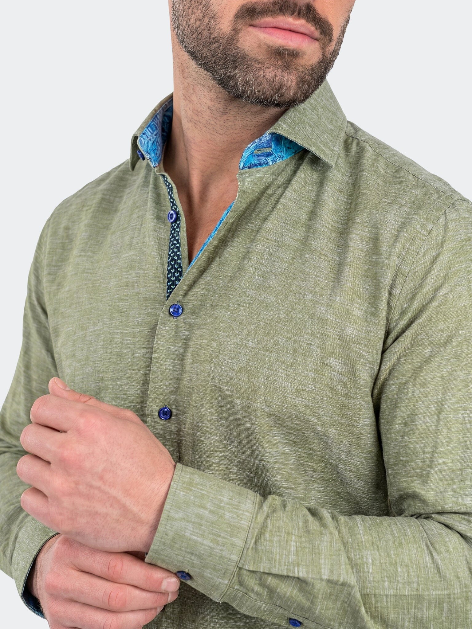 Fibonacci Dress Shirt LS Woven Unknown0101 Green
