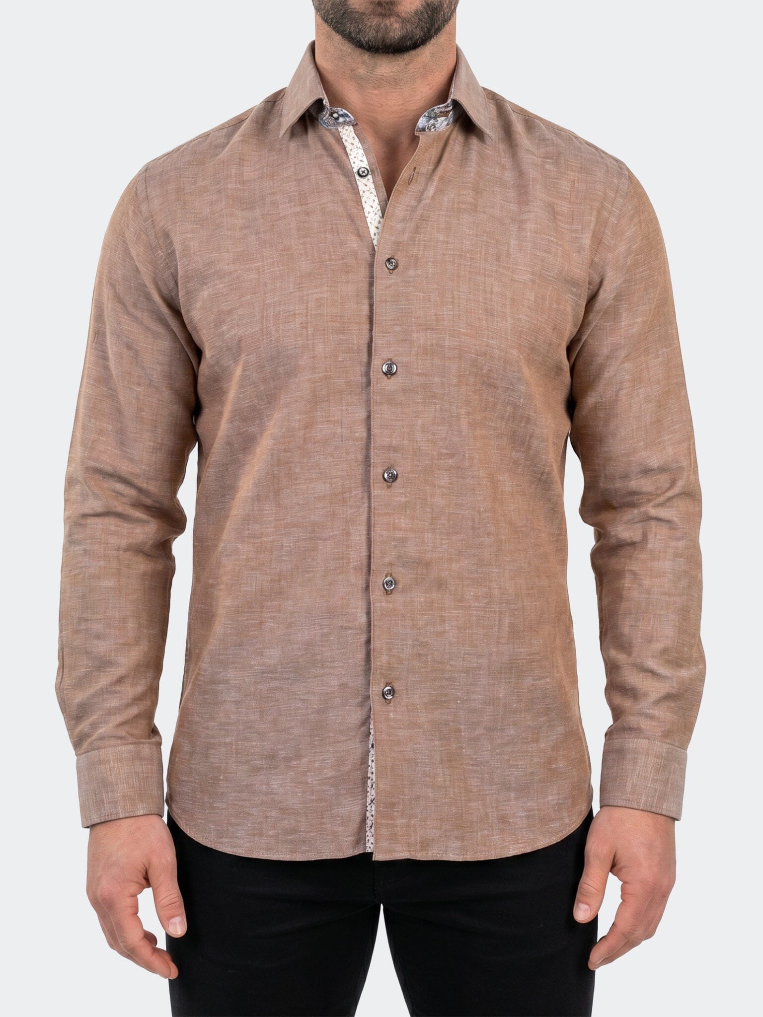 Fibonacci Dress Shirt LS Woven Unknown0107 Brown