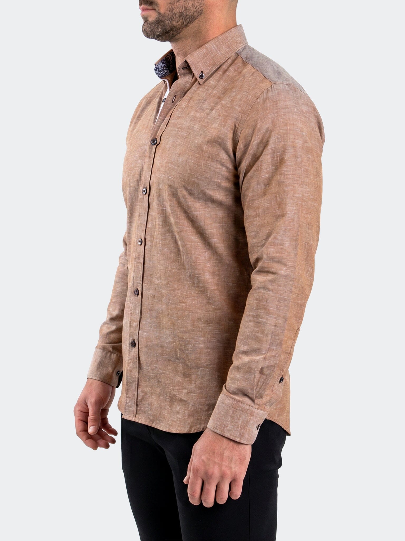 Fibonacci Dress Shirt LS Woven Unknown0107 Brown