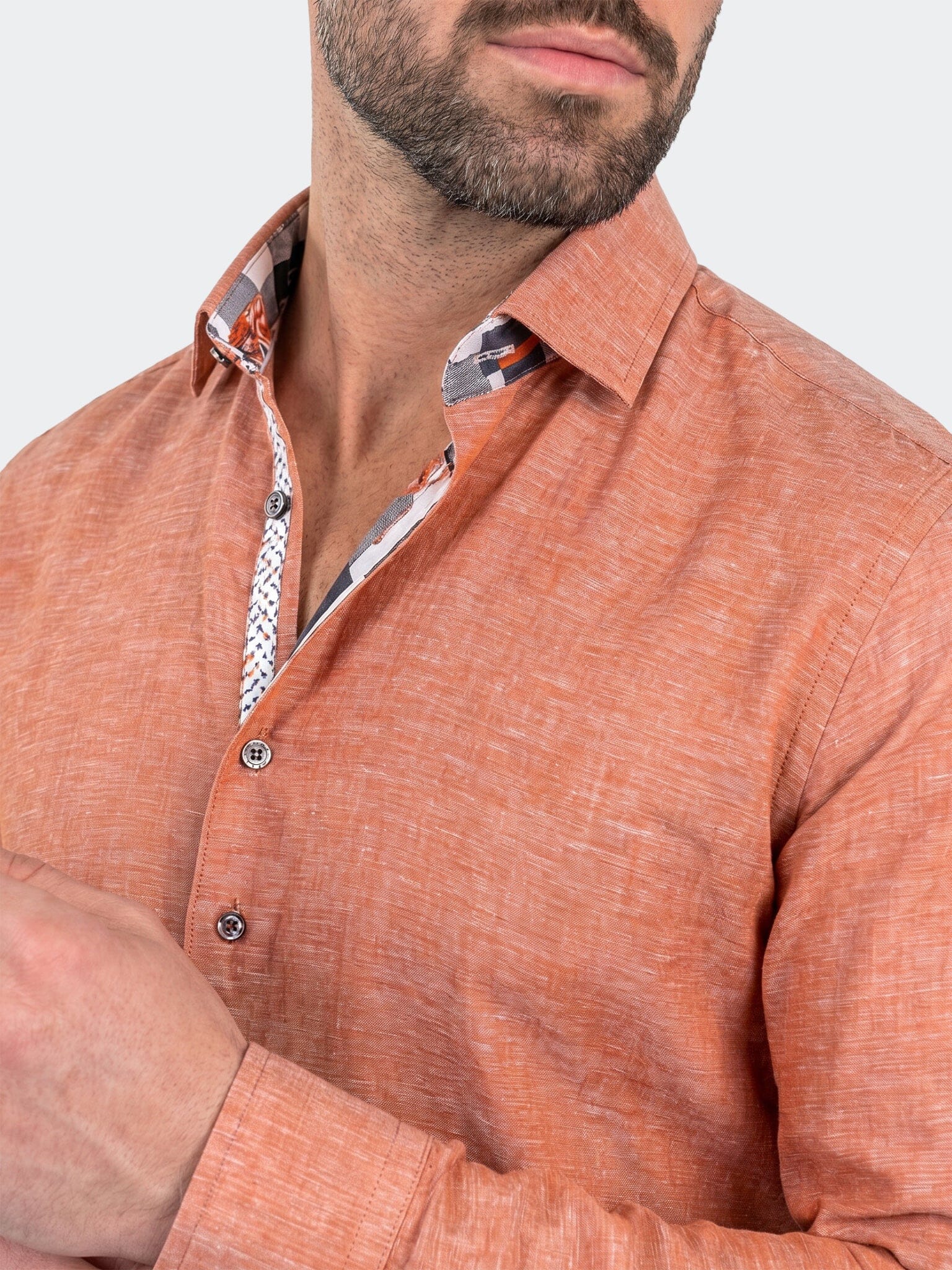 Fibonacci Dress Shirt LS Woven Unknown0110 Orange