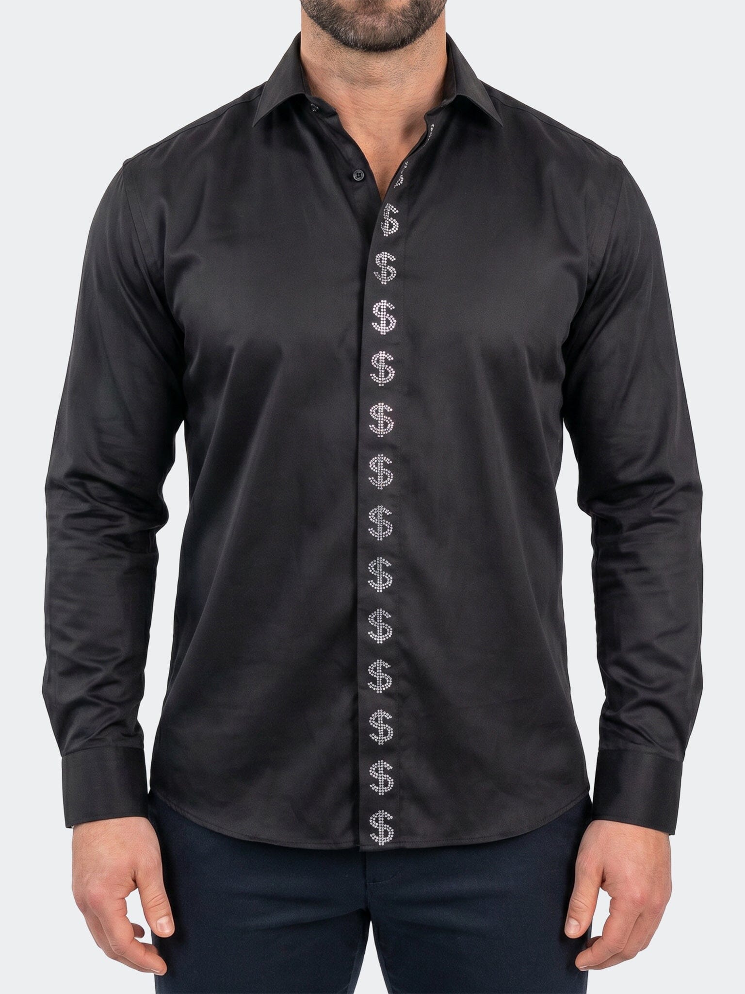 Stone Dollar Dress Shirt LS Woven Unknown0118 Black