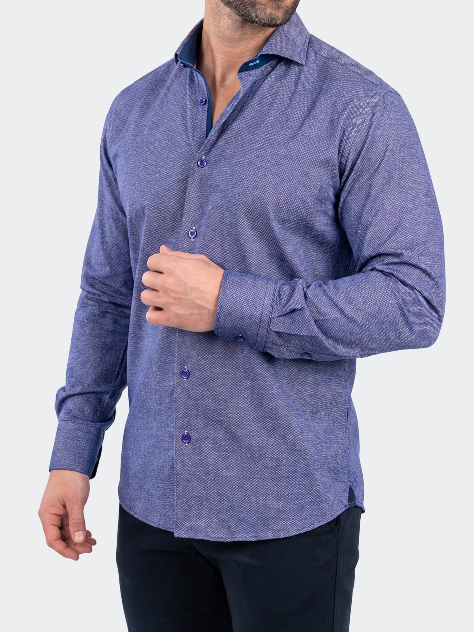 Einstein Dress Shirt LS Stretch Unknown3004 Blue
