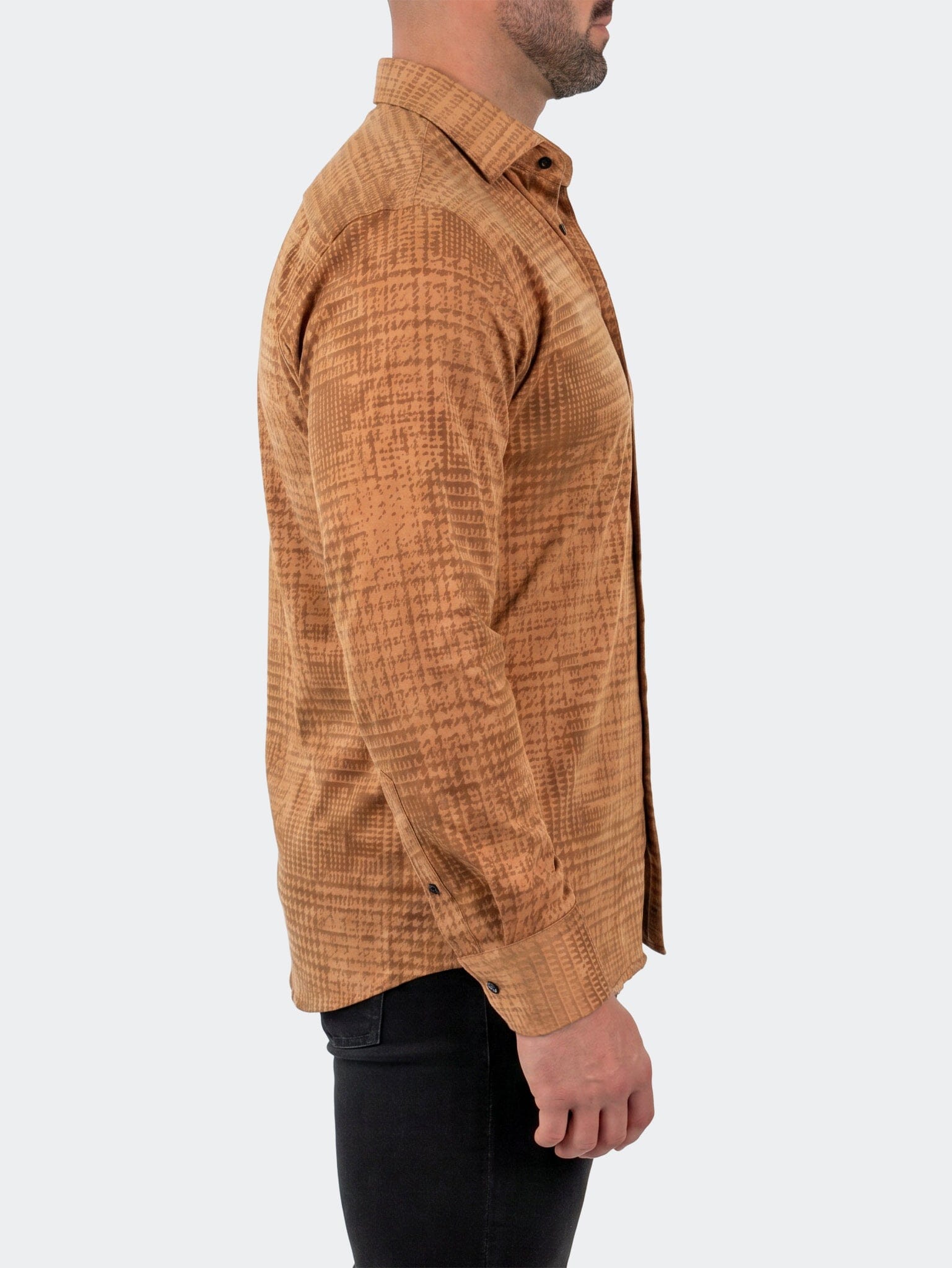 Fibonacci Dress Shirt LS Stretch Unknown3011 Brown