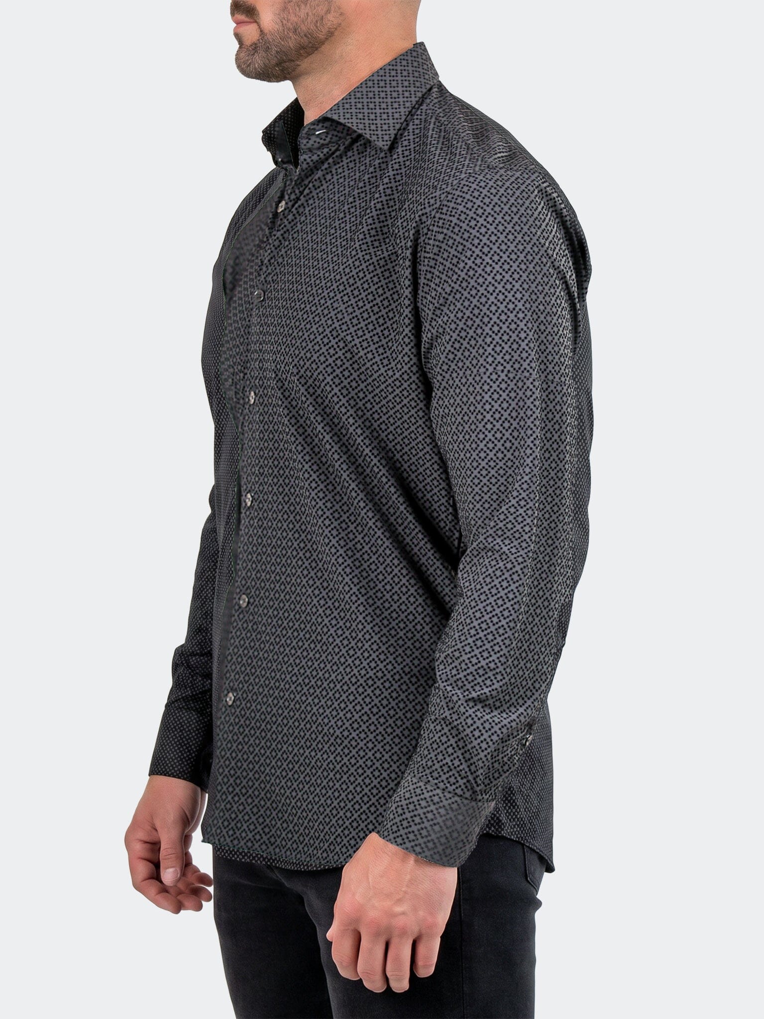 Fibonacci Dress Shirt LS Stretch Unknown3012 Black