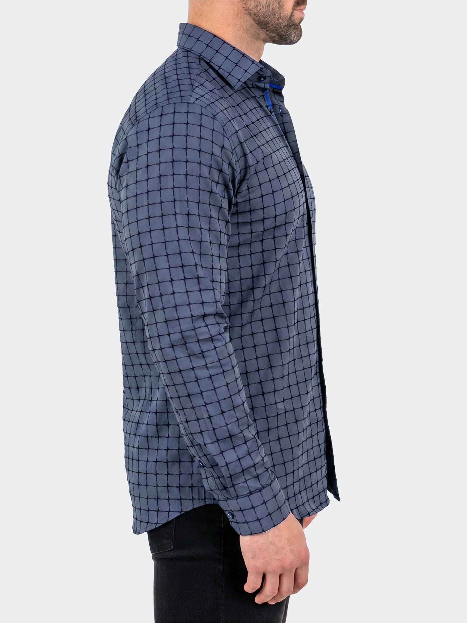 Fibonacci Dress Shirt LS Stretch Unknown3013 Navy