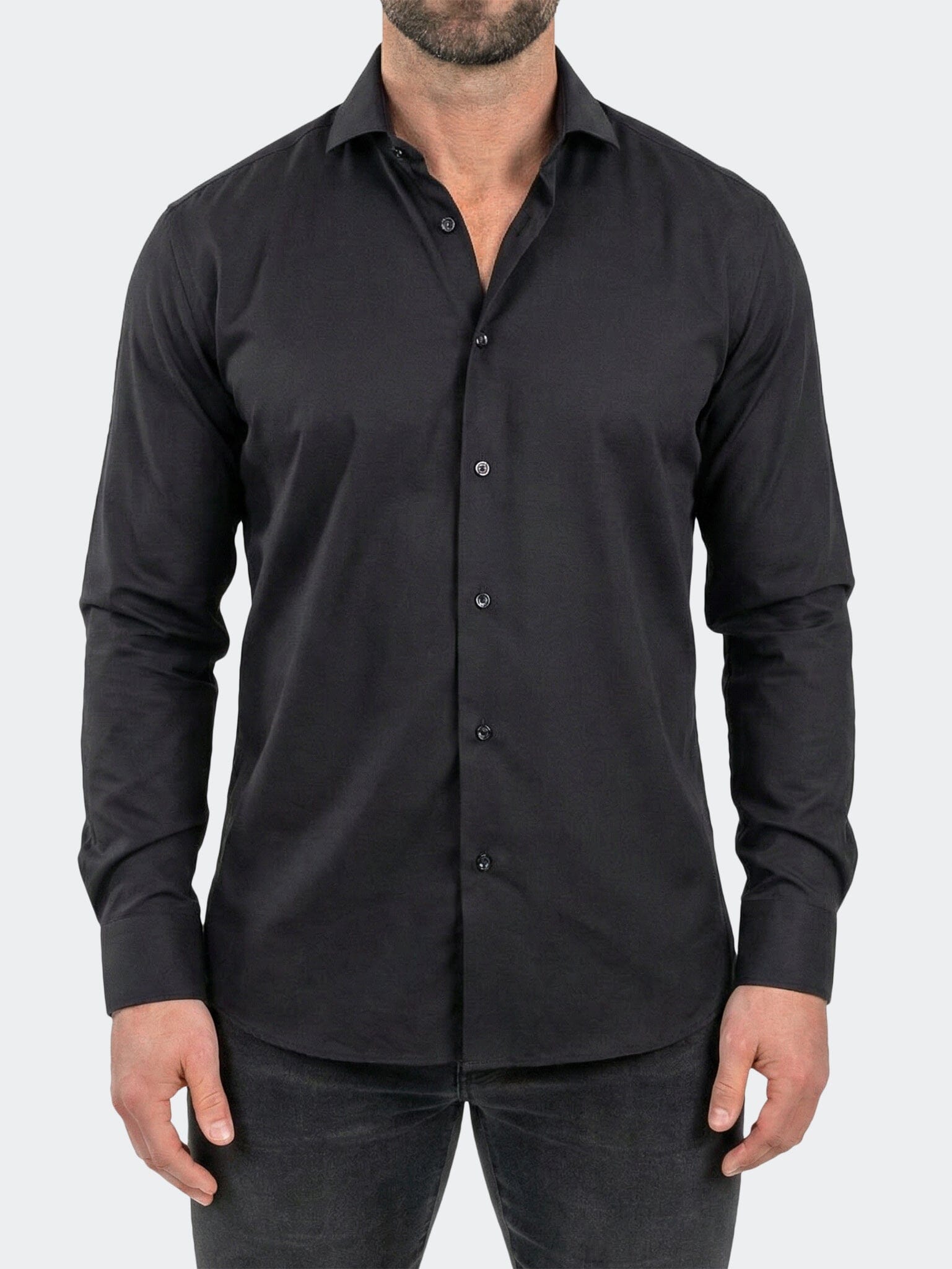 Einstein Dress Shirt LS Stretch Unknown3025 Black