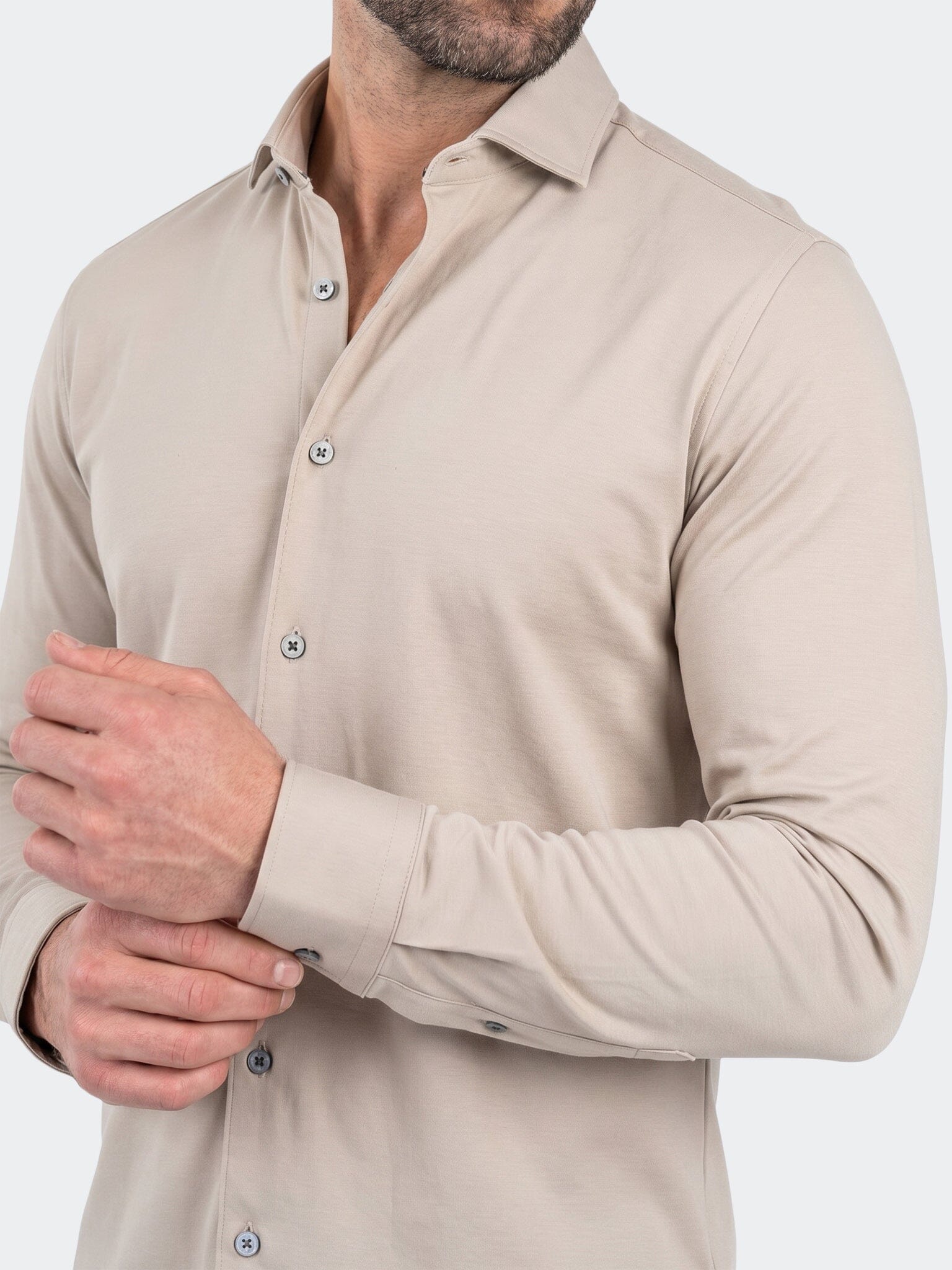 Einstein Dress Shirt LS Stretch Unknown3031 Beige