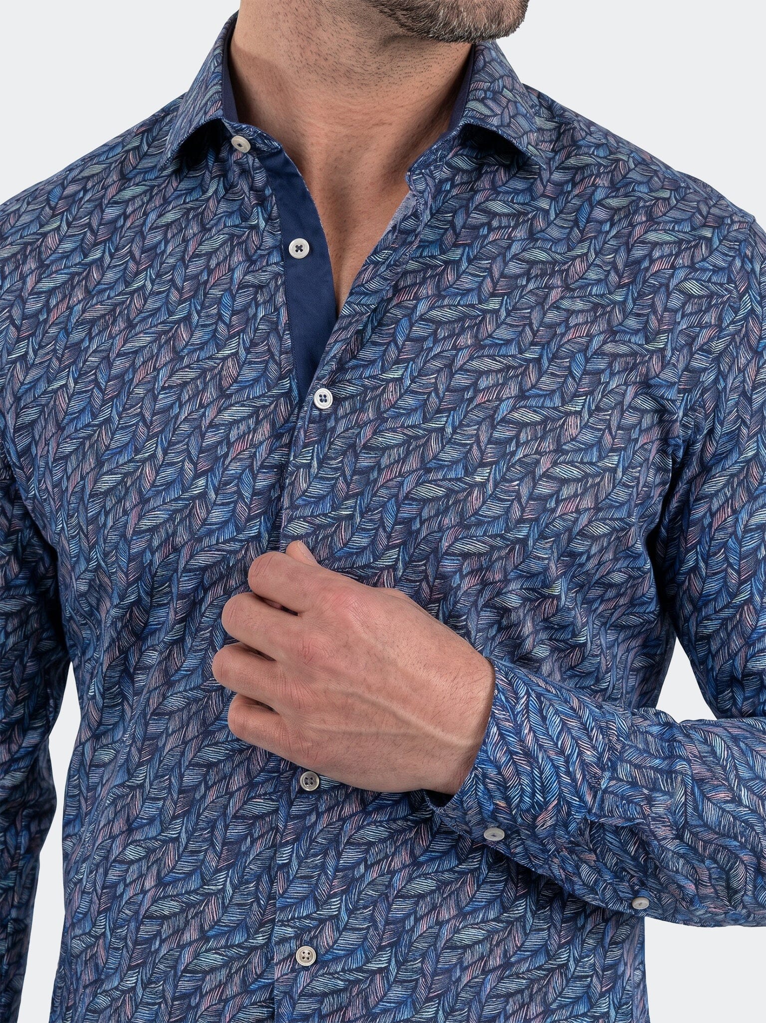 Einstein Dress Shirt LS Stretch Unknown3039 Blue