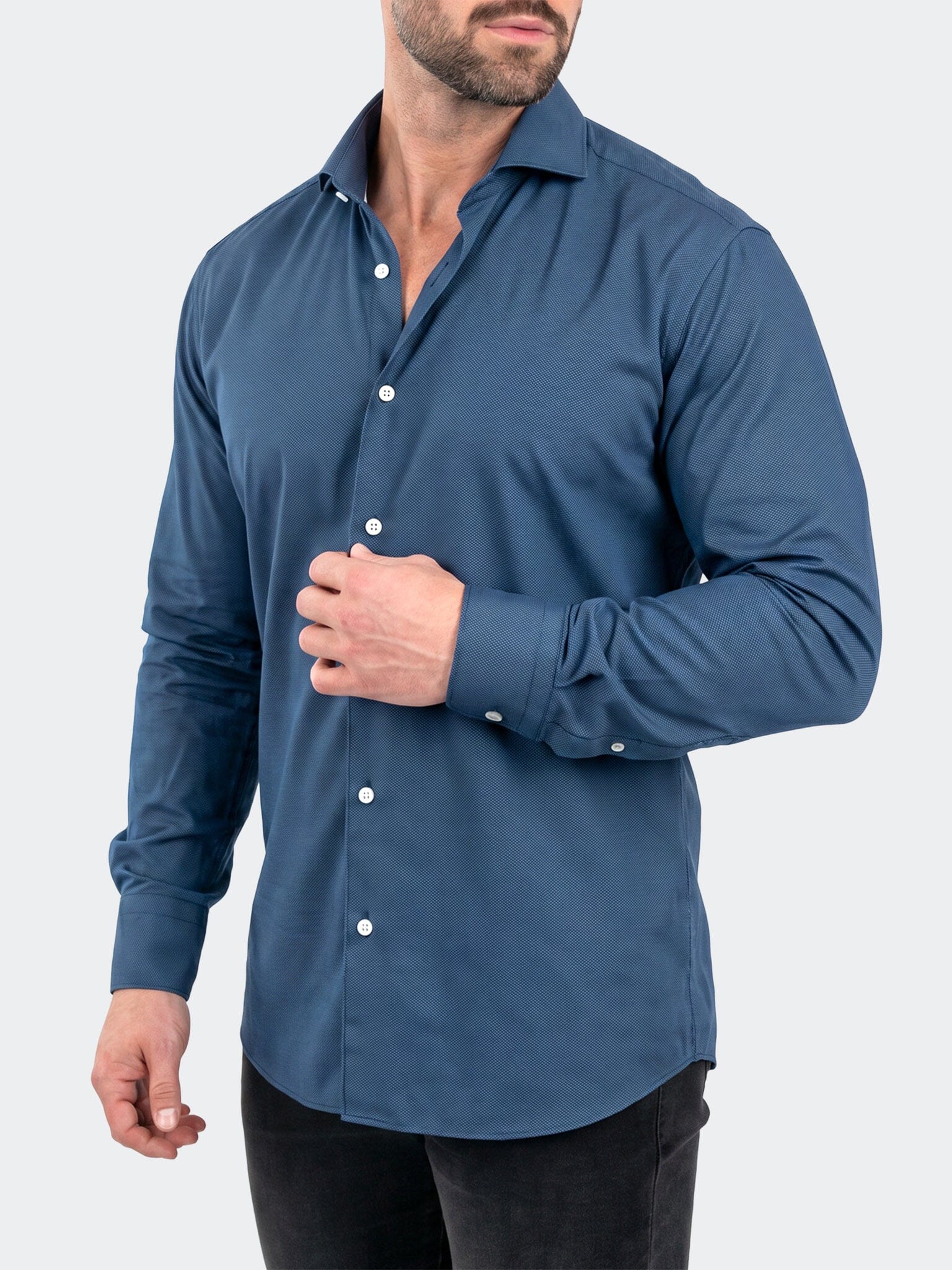 Einstein Dress Shirt LS Stretch Unknown3047 Blue