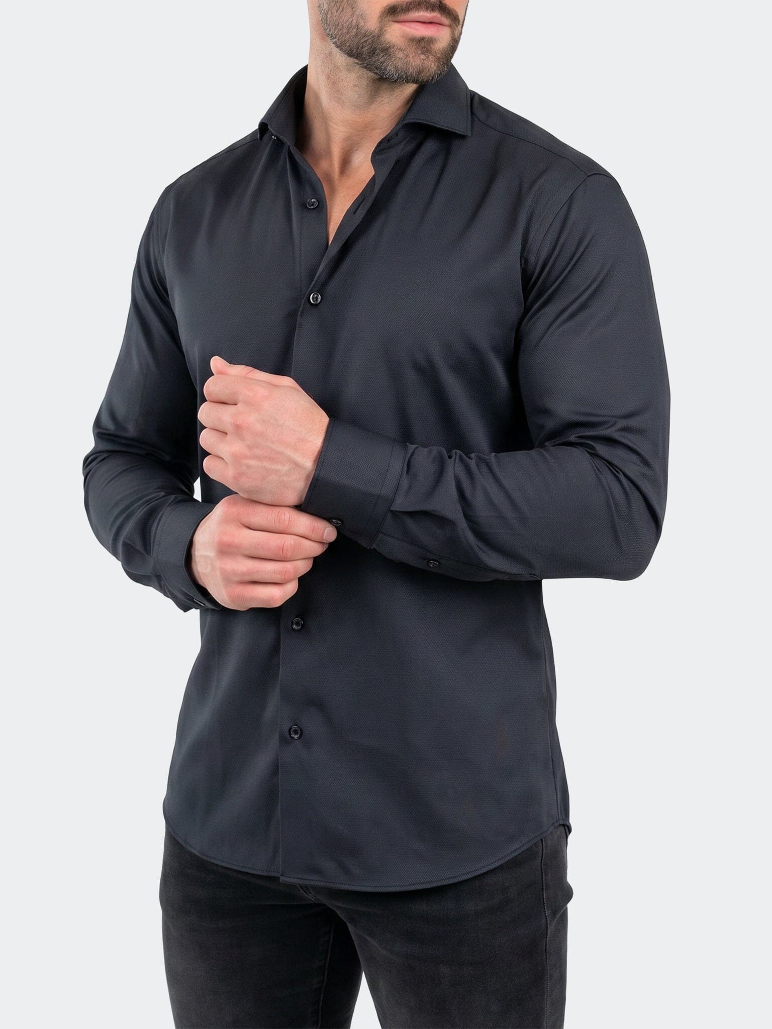Einstein Dress Shirt LS Stretch Unknown3048 Black