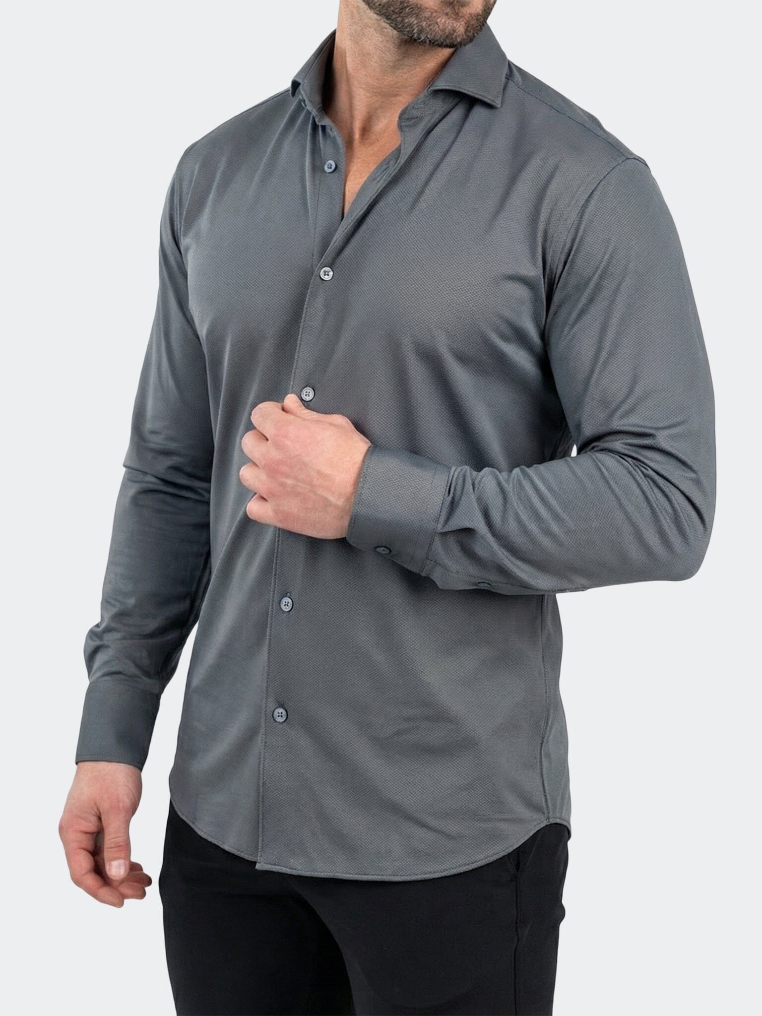Einstein Dress Shirt LS Stretch Unknown3050 Grey