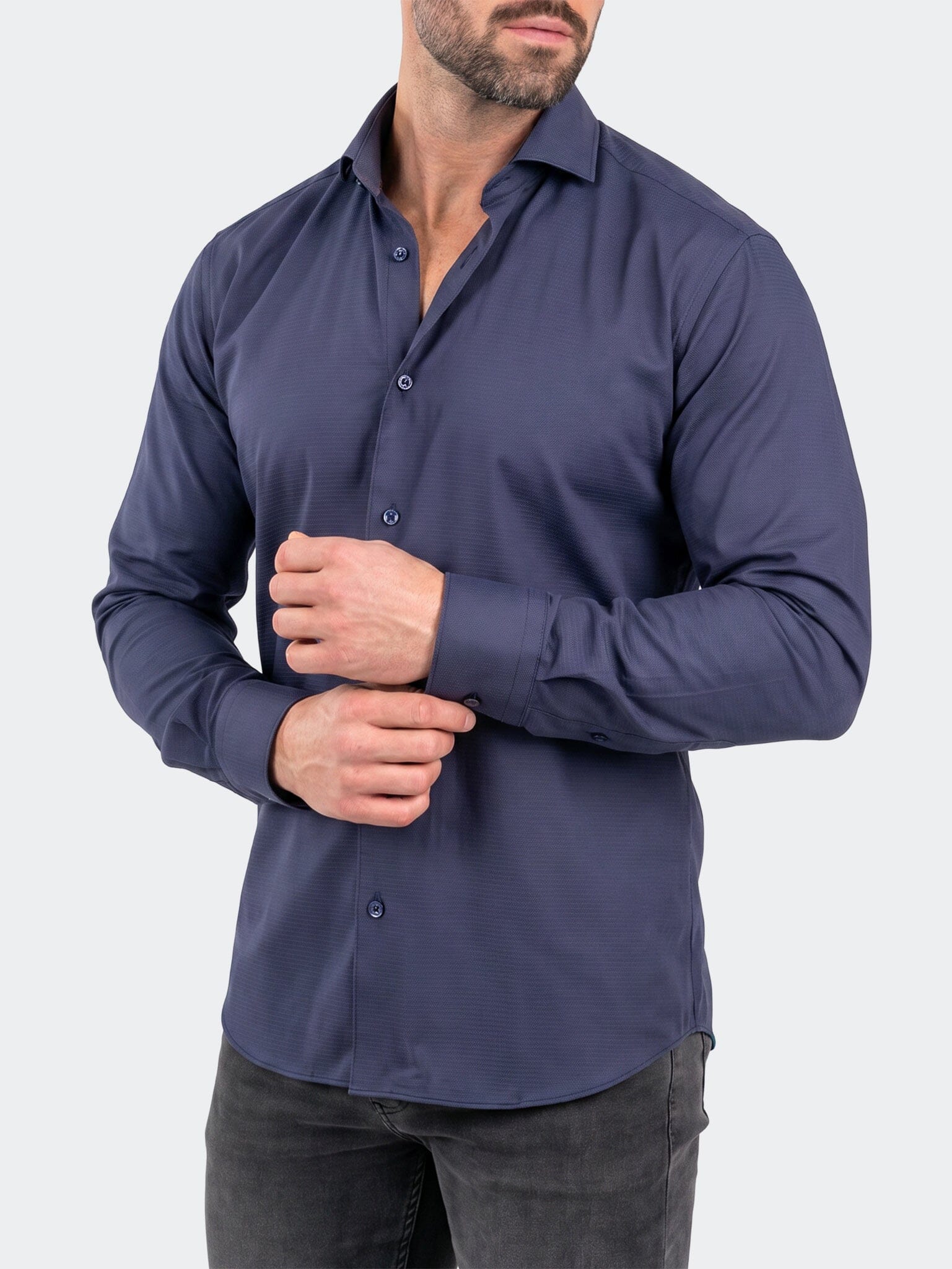 Einstein Dress Shirt LS Stretch Unknown3053 Blue