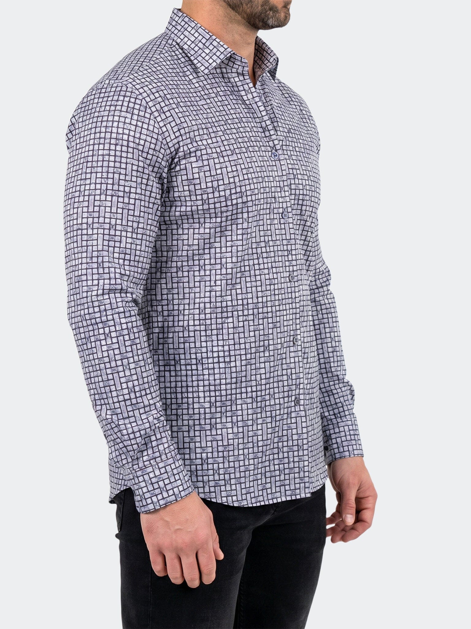 Fibonacci Dress Shirt LS Stretch Unknown3290 Black