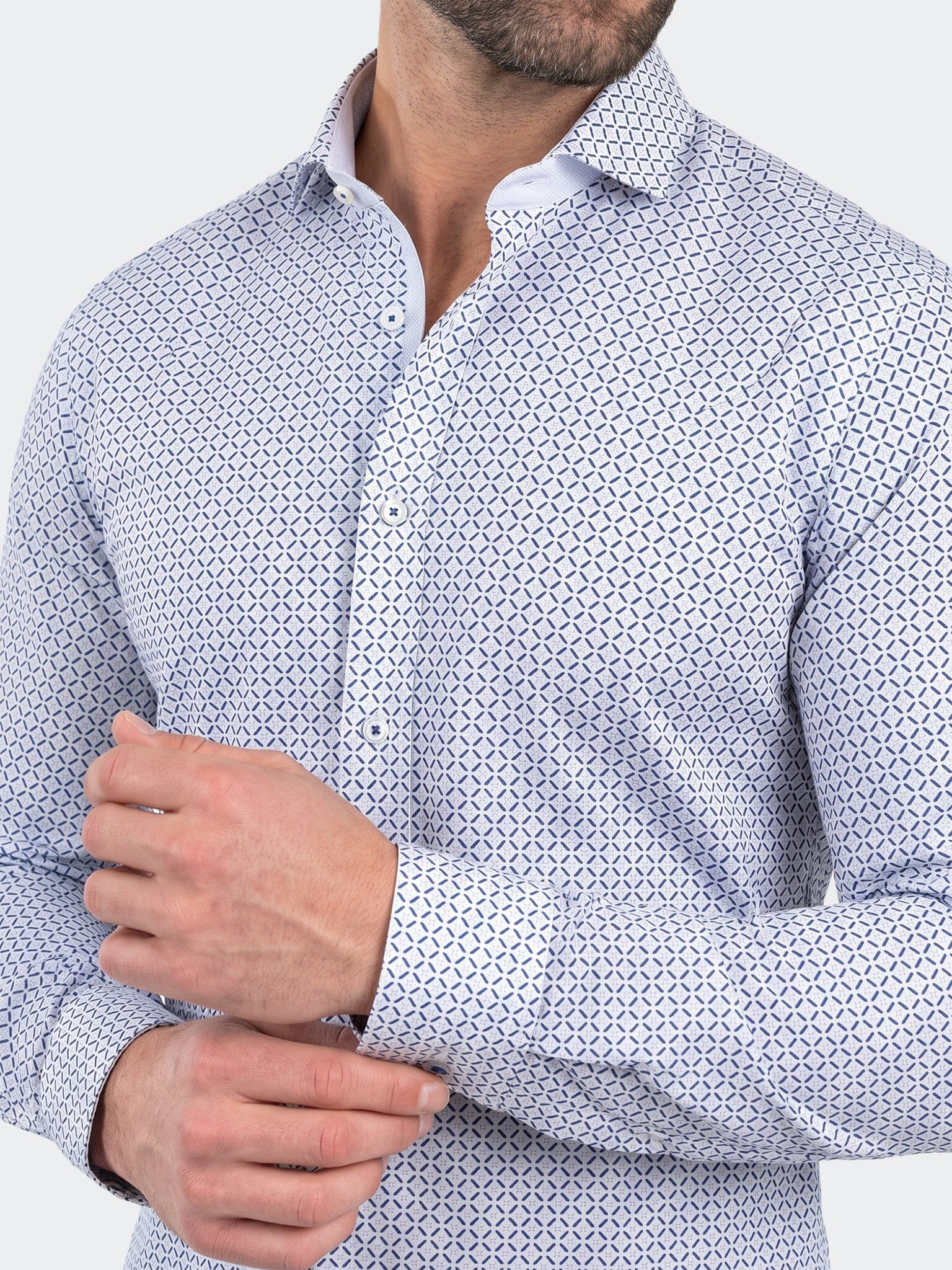Einstein Dress Shirt LS Stretch Unknown3296 White