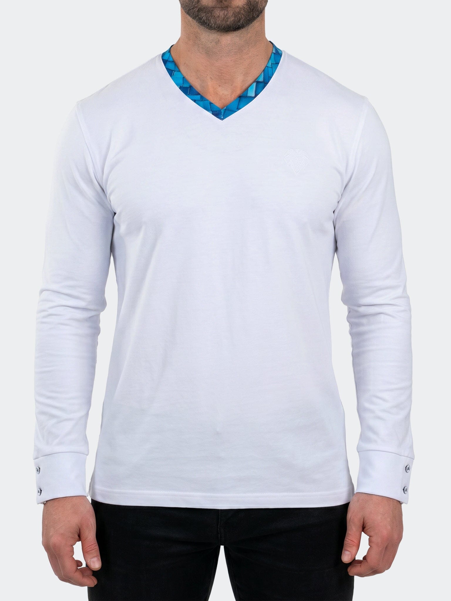Edison V-Neck LS Long Sleeve Unknown001 White