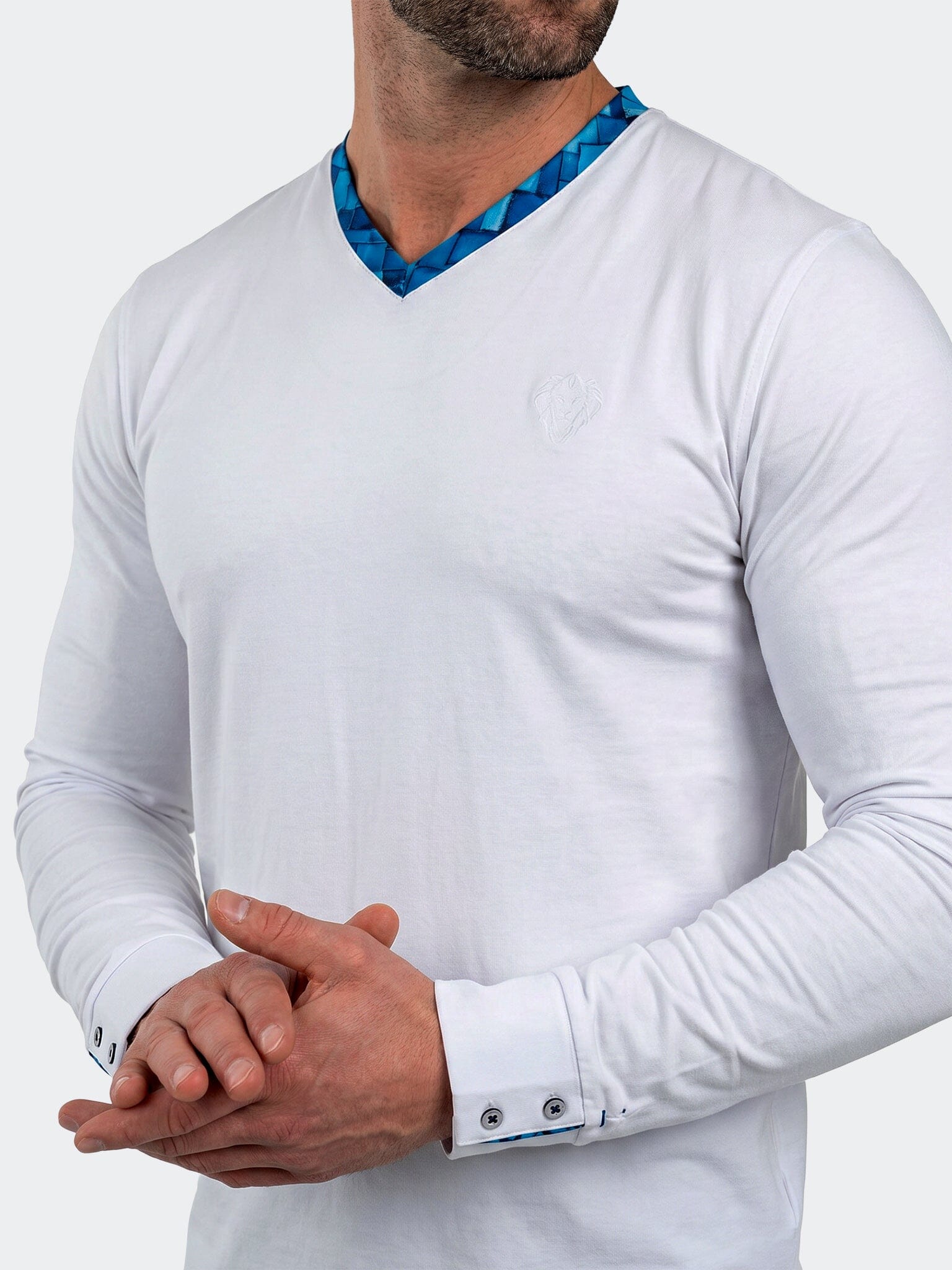 Edison V-Neck LS Long Sleeve Unknown001 White