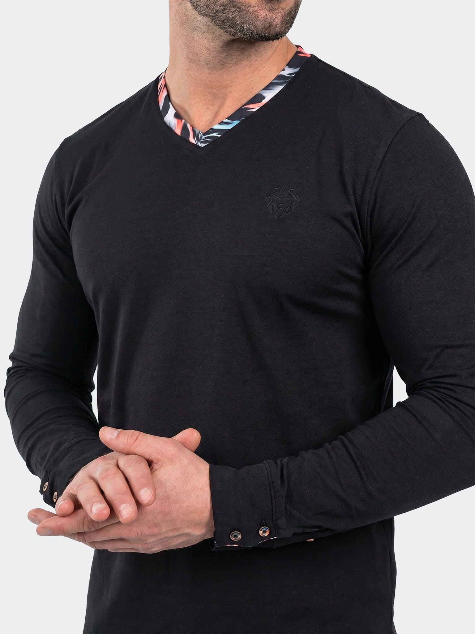 Edison V-Neck LS Long Sleeve Unknown002 Black