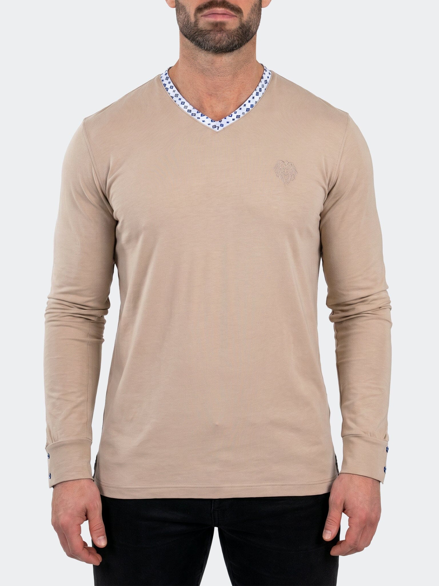Edison V-Neck LS Long Sleeve Unknown003 Beige