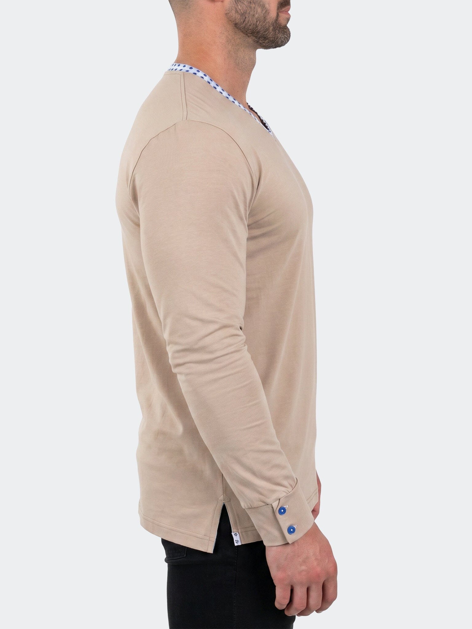 Edison V-Neck LS Long Sleeve Unknown003 Beige