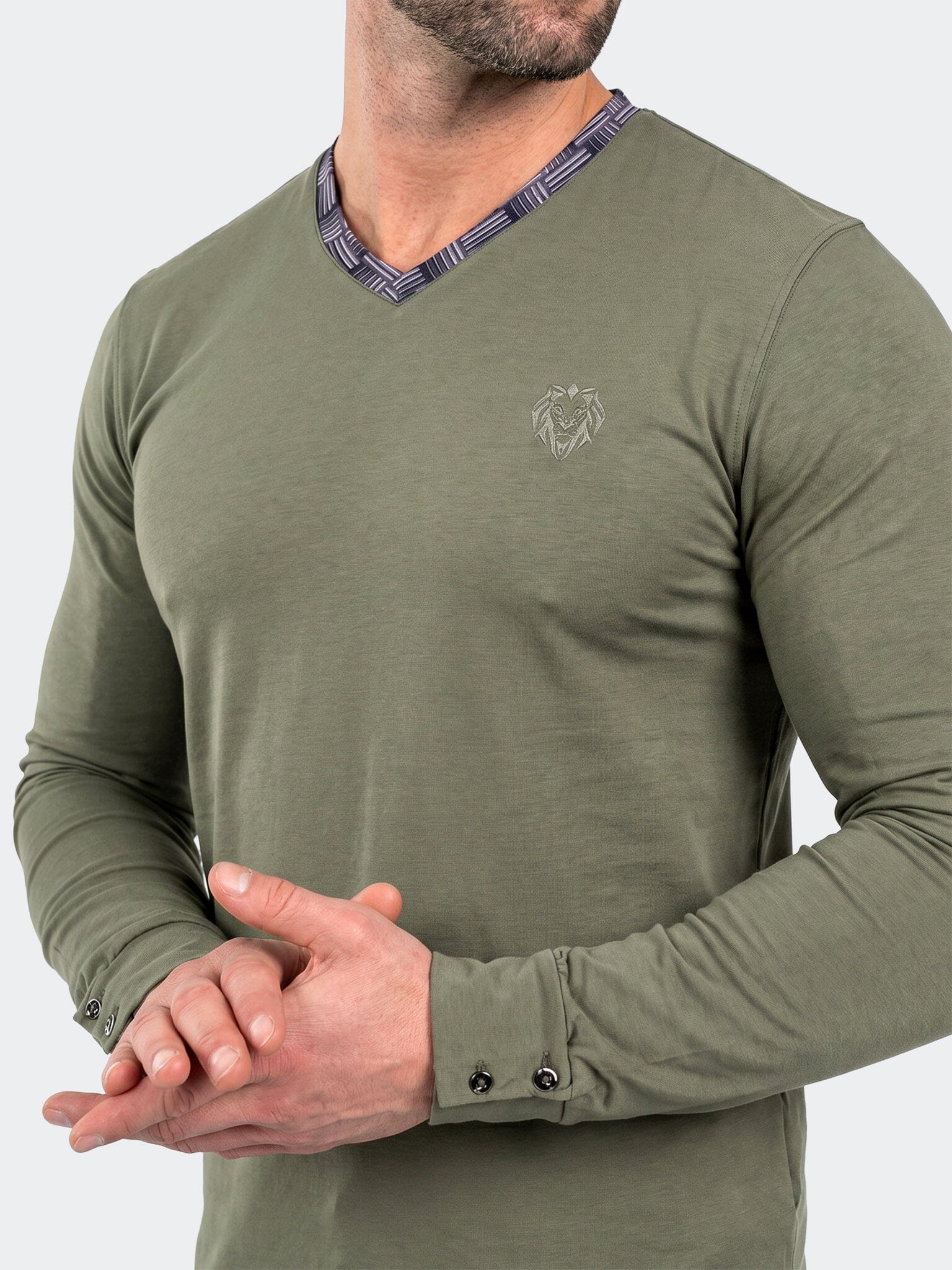 Edison V-Neck LS Long Sleeve Unknown004 Green
