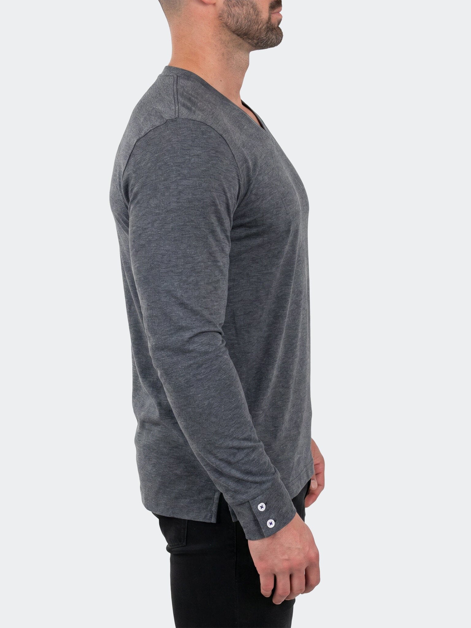 Edison V-Neck LS Long Sleeve Unknown007 Grey