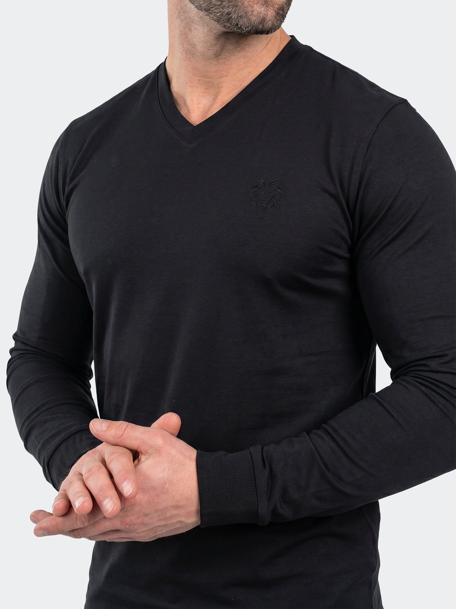 V-Neck SS Short Sleeve Unknown 0008 Black