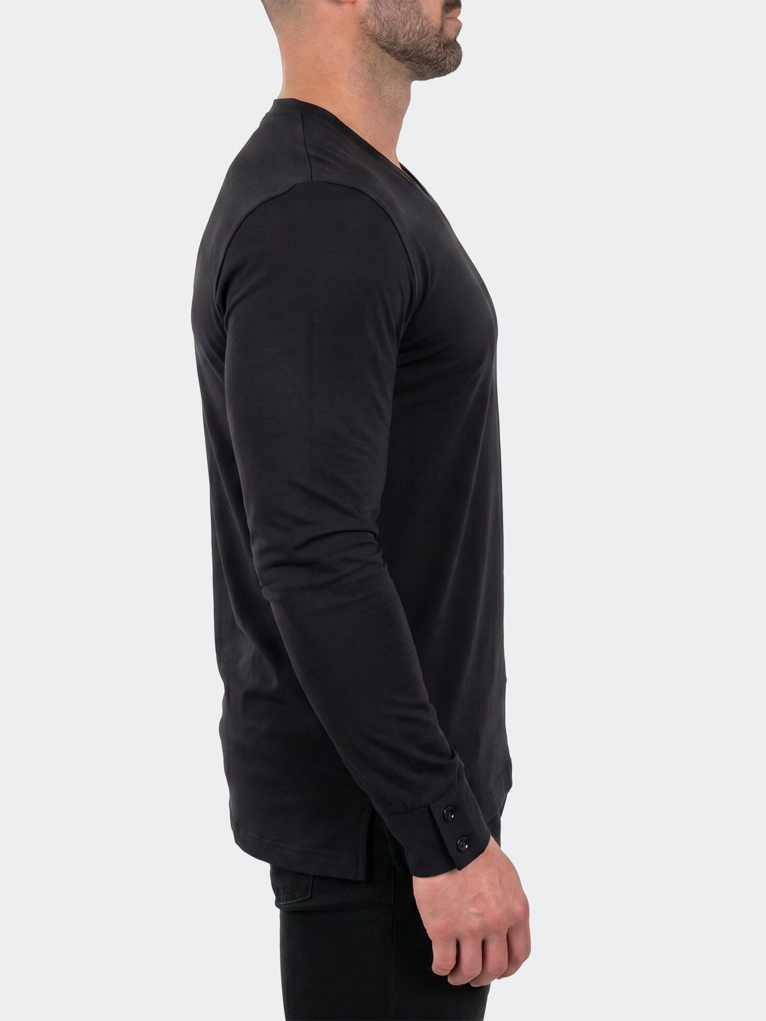 V-Neck SS Short Sleeve Unknown 0008 Black