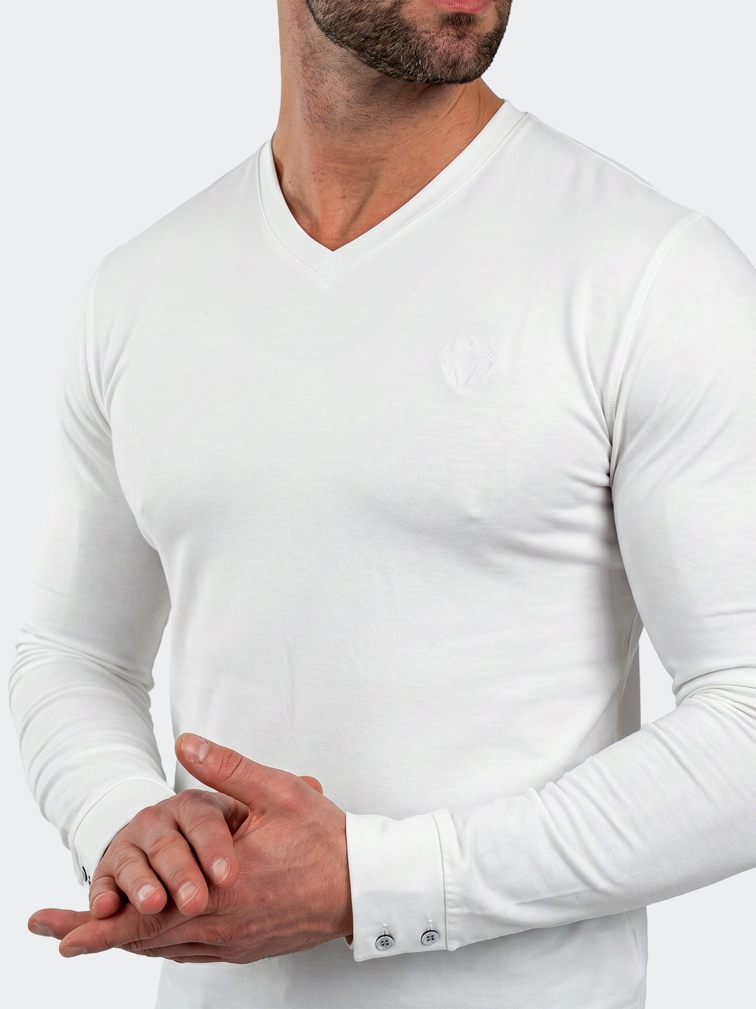 V-Neck SS Short Sleeve Unknown 0015 White