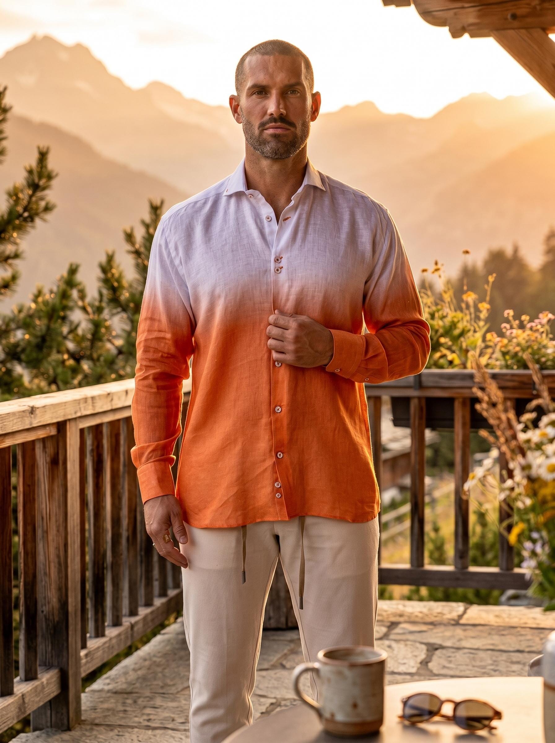 Eins Marthyr Ombre Orange Shirt