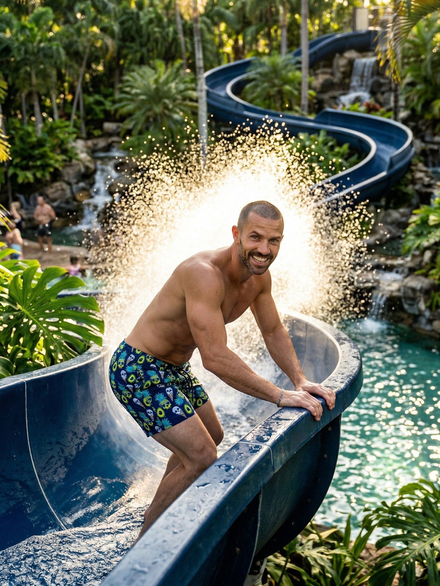 Lion PineappleSkull Swim Trunks