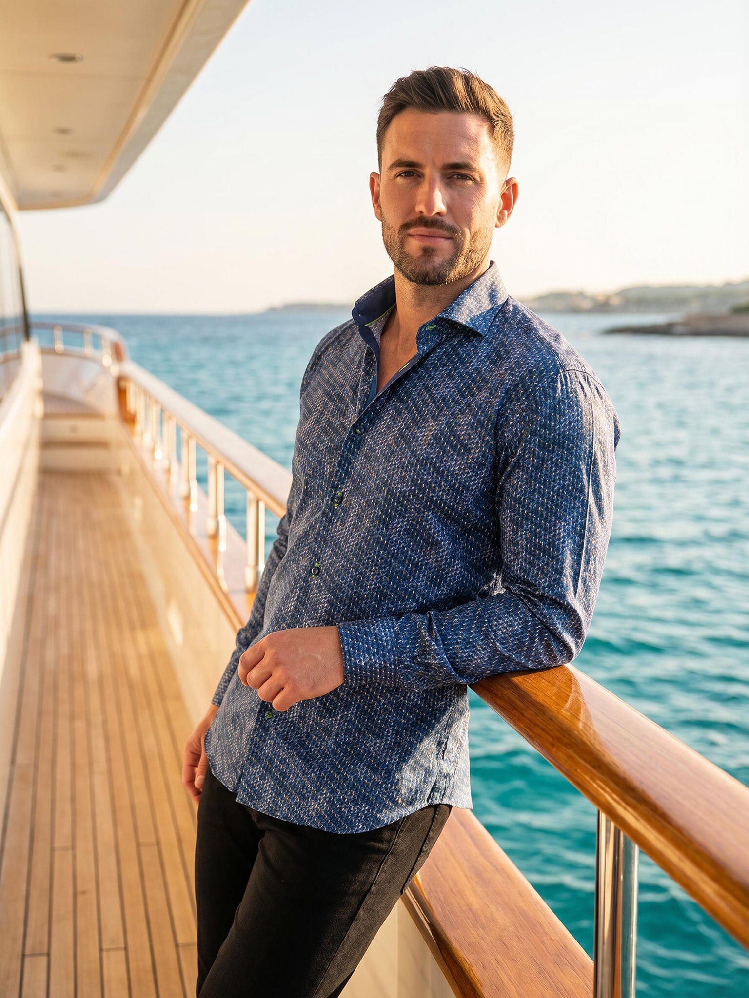 Eins Micro Cube Blue Shirt