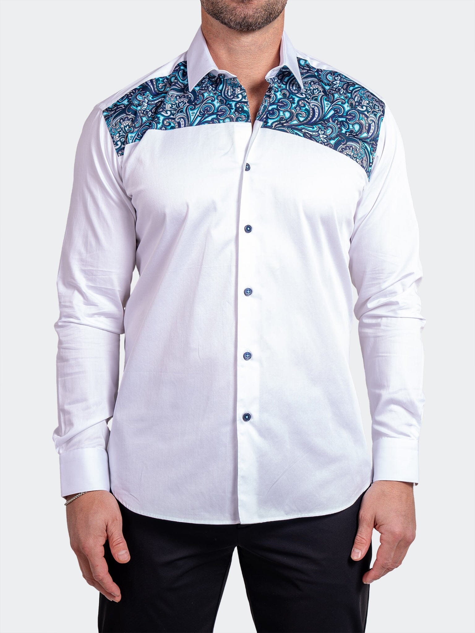 Black Label Paisley Panel Shirt – Maceoo