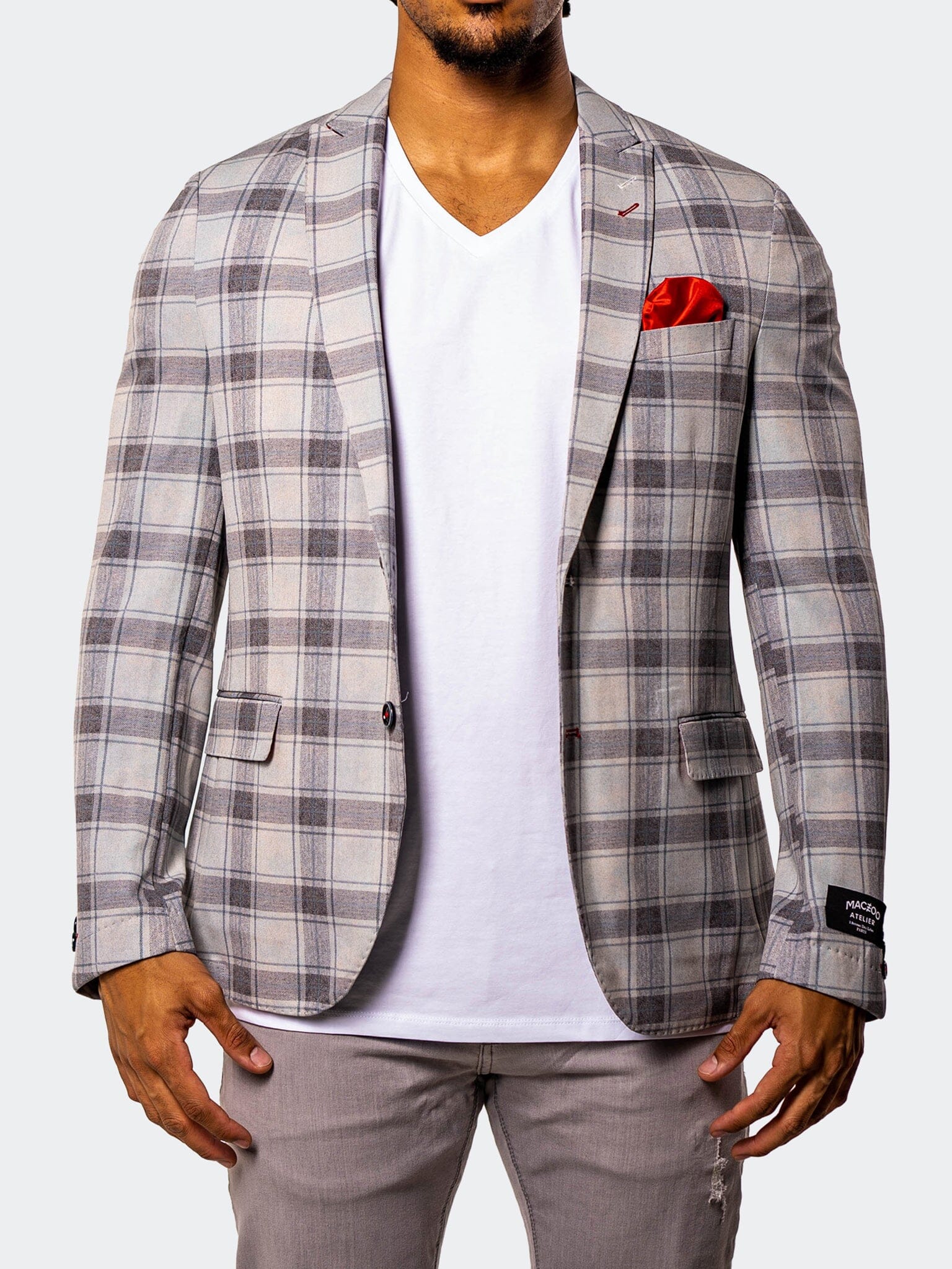 Descartes Plaid Stretch Blazer