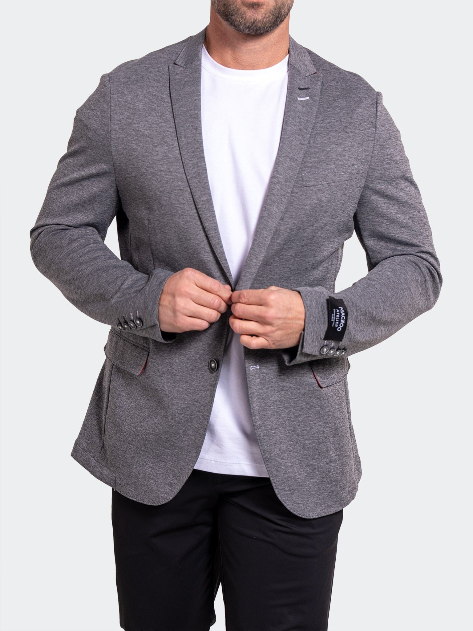 Unconstructed Stretch Grey Blazer