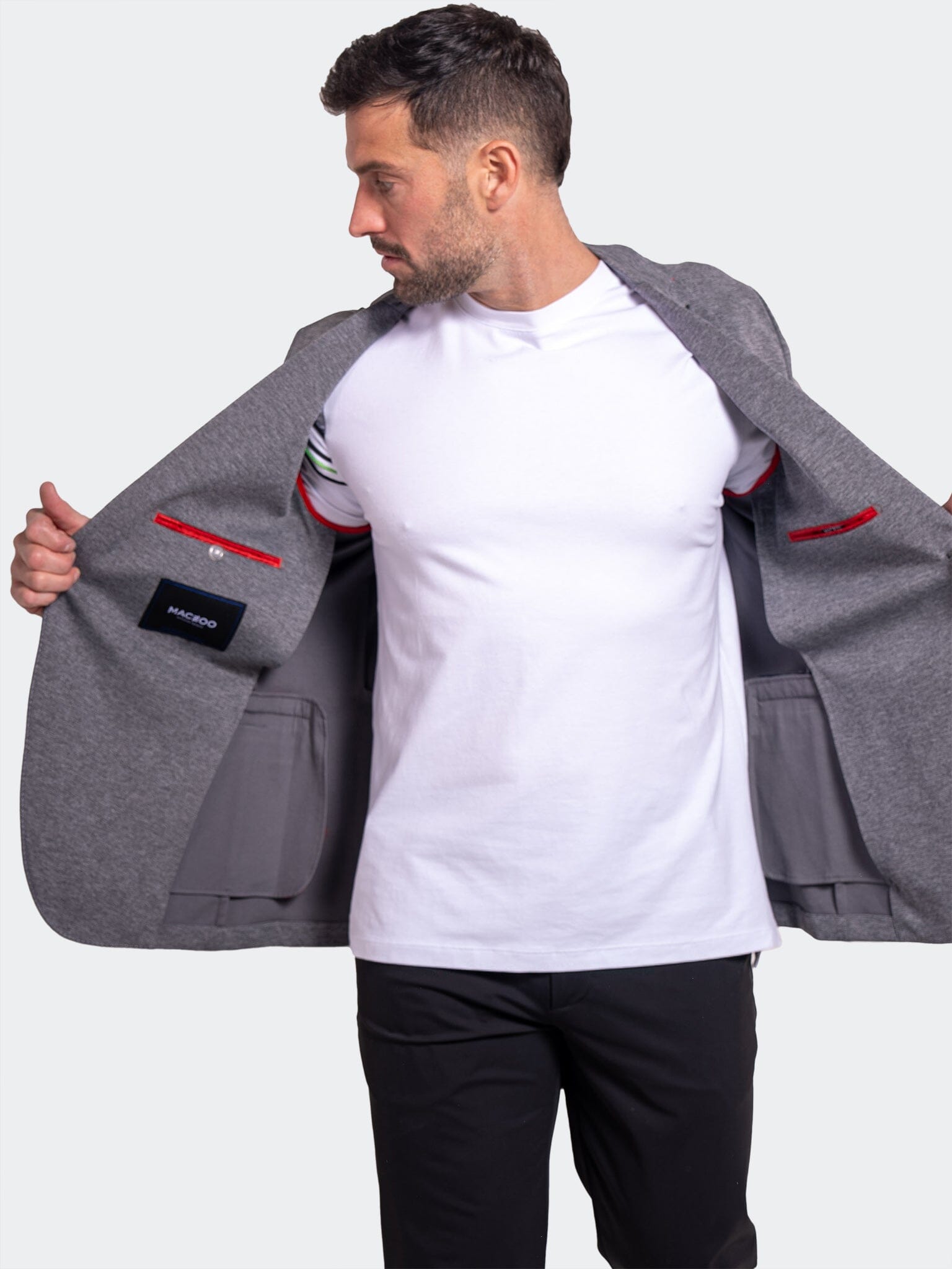 Unconstructed Stretch Grey Blazer