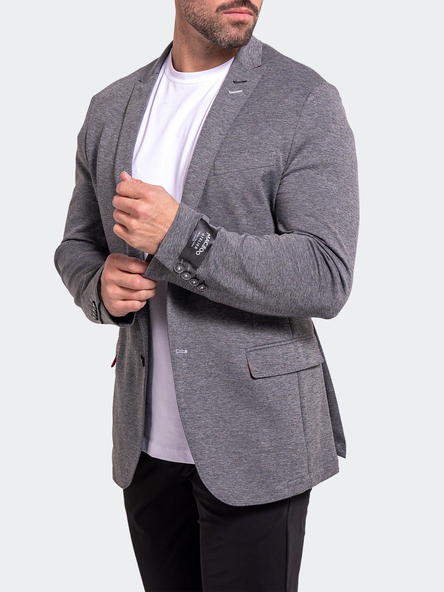 Unconstructed Stretch Grey Blazer