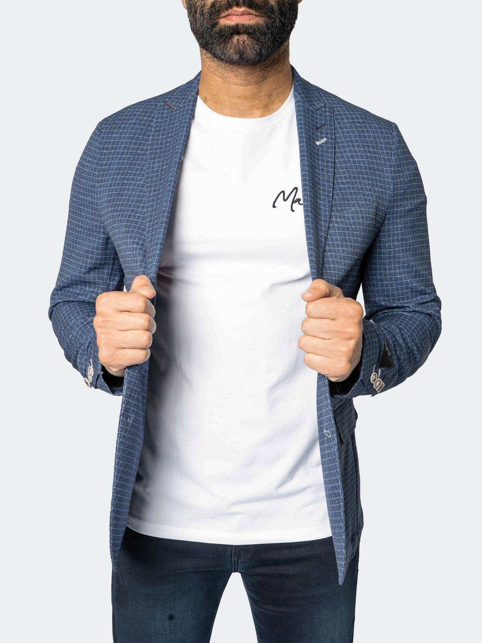 Unconstructed Vortex Blue Blazer