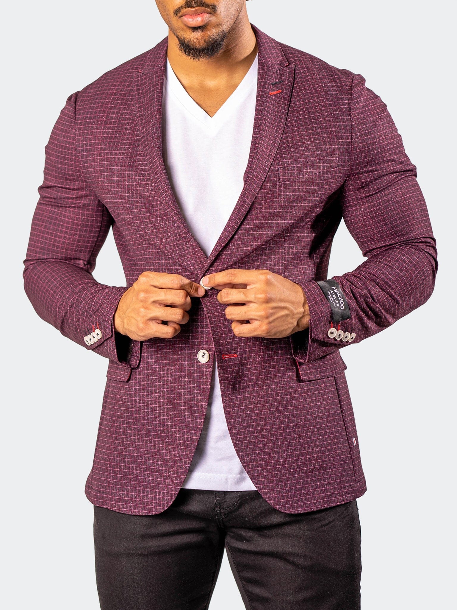 Unconstructed Vortex Red Blazer