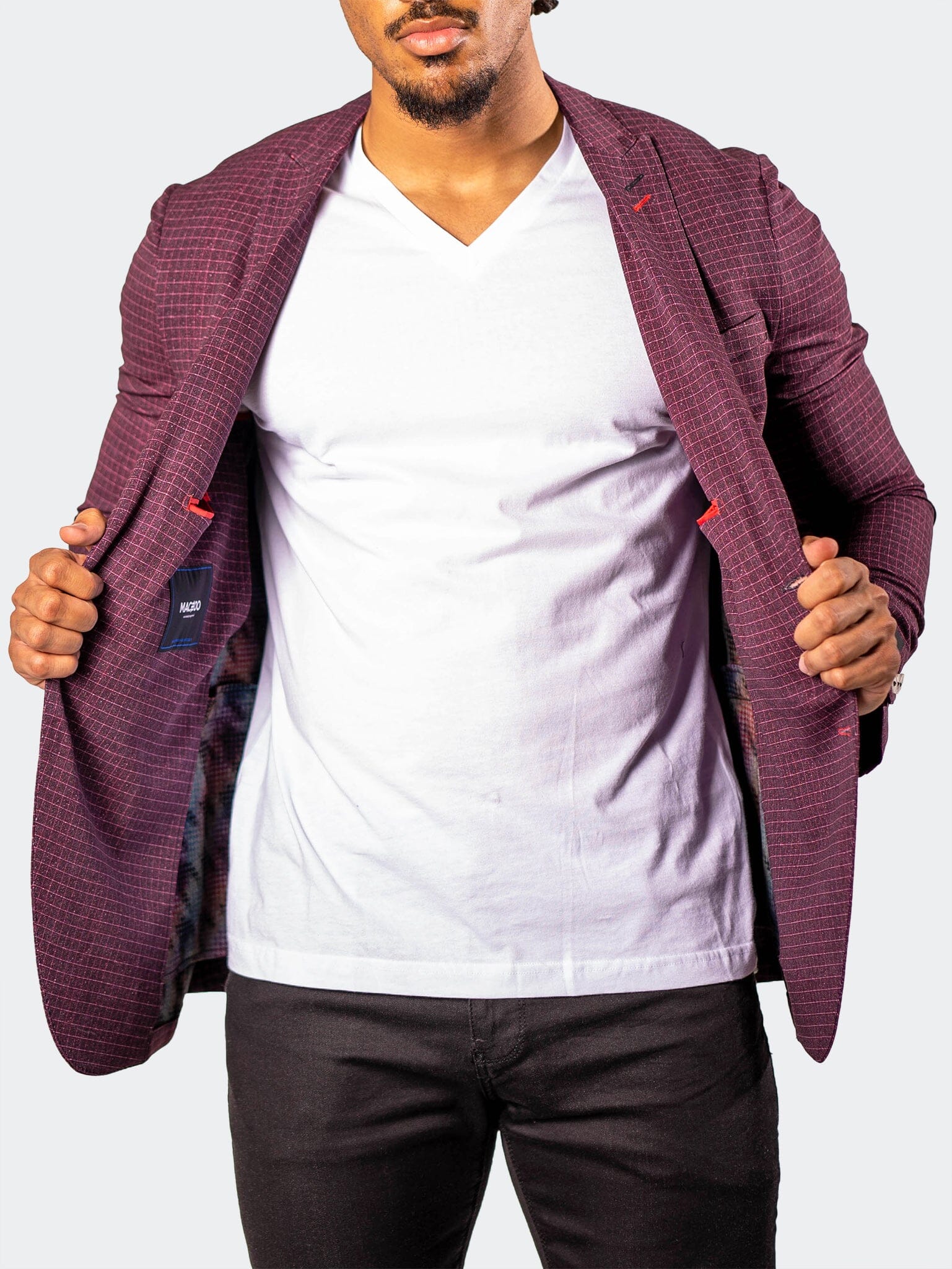Unconstructed Vortex Red Blazer