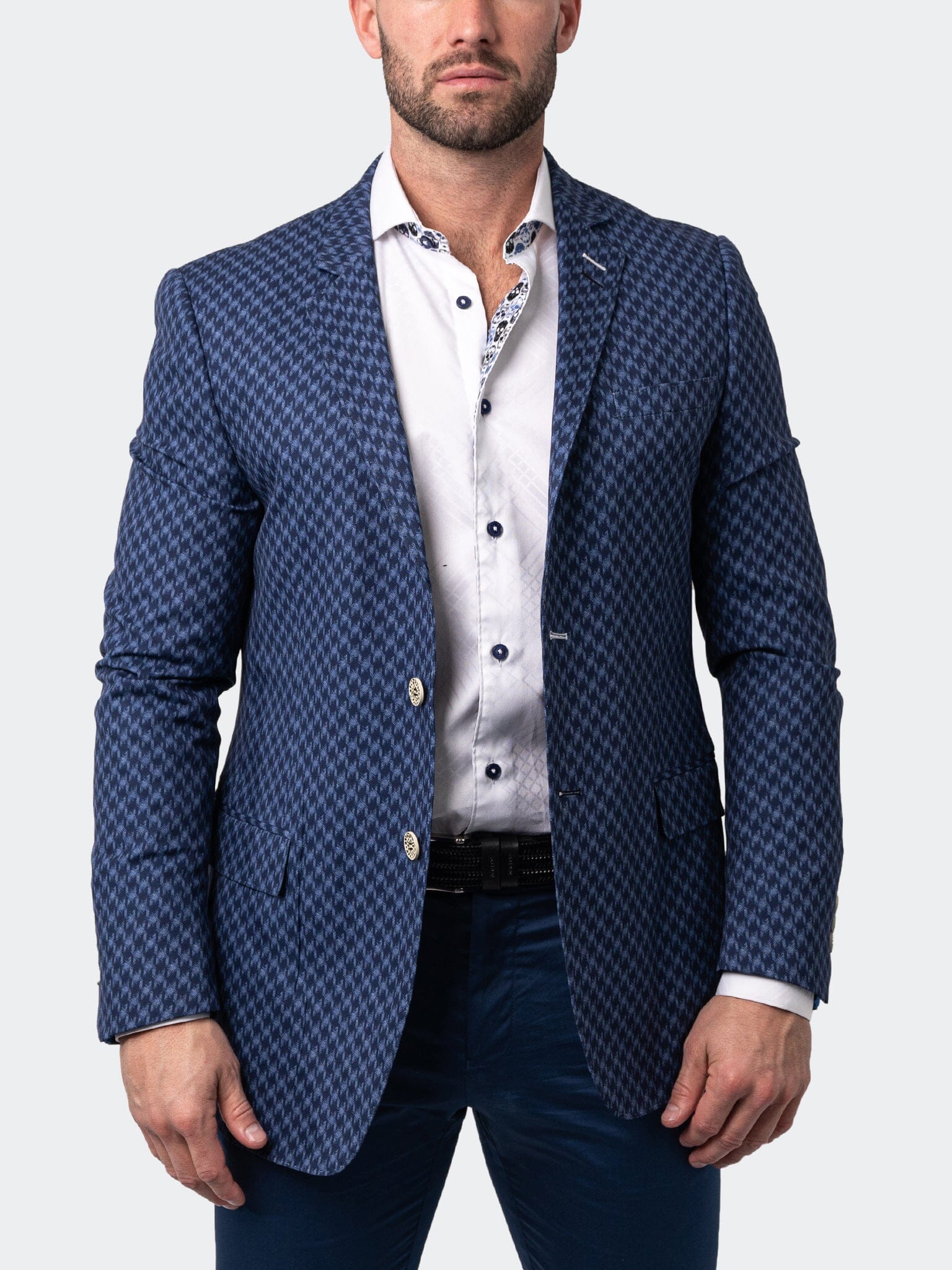 Blazer Unconstructed HoundstoothLg Blue