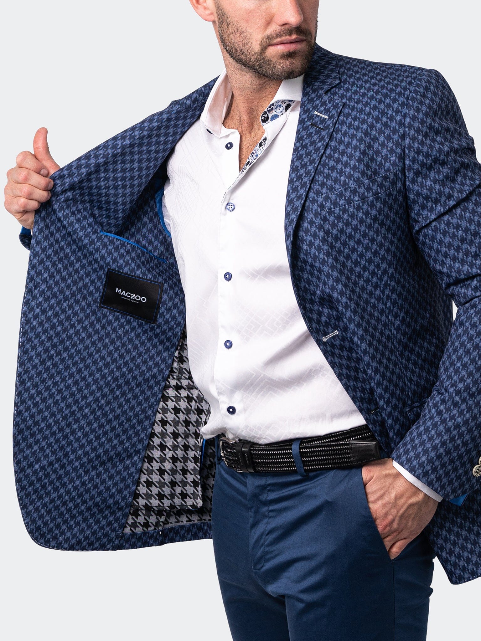 Blazer Unconstructed HoundstoothLg Blue