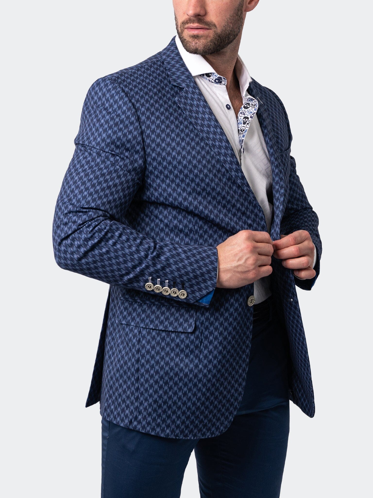 Blazer Unconstructed HoundstoothLg Blue