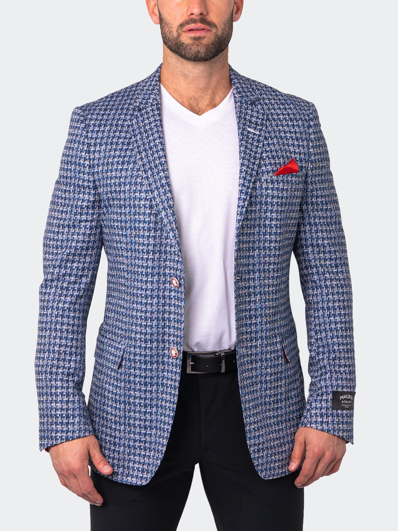 Blazer Unconstructed Interlocked Blue
