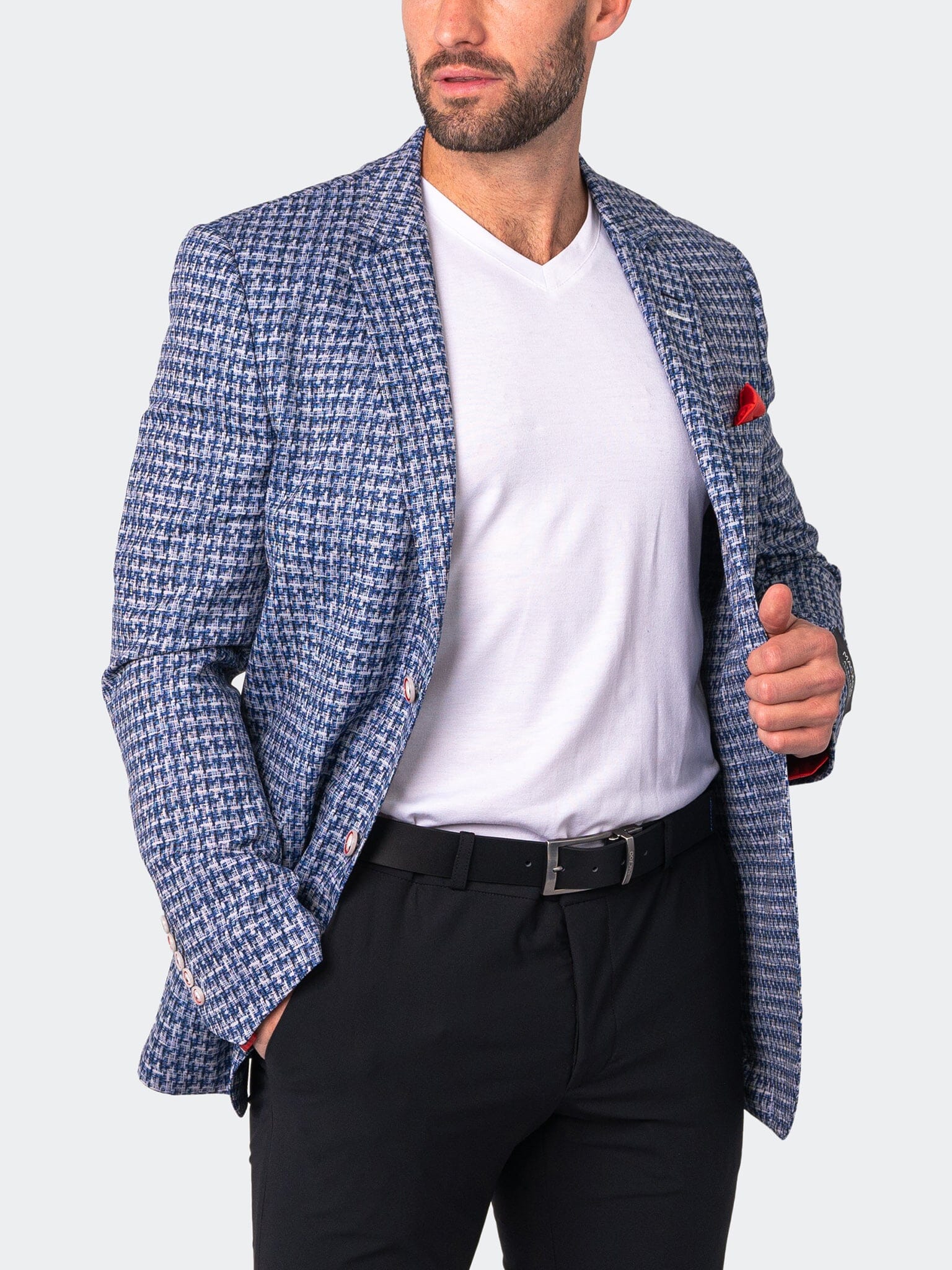 Blazer Unconstructed Interlocked Blue
