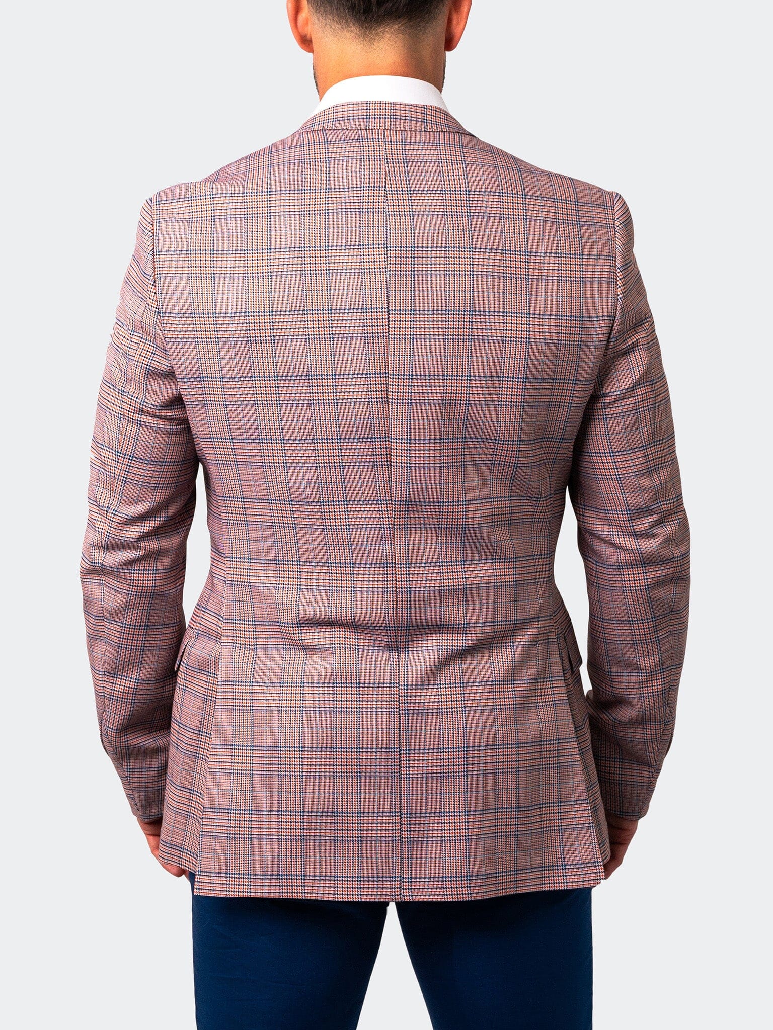 Blazer Unconstructed Plaid Orange